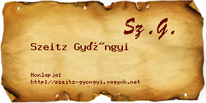 Szeitz Gyöngyi névjegykártya