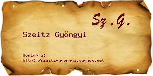 Szeitz Gyöngyi névjegykártya